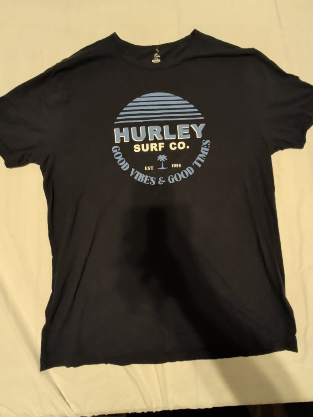 Hurley Surf Co. Good Vibes Graphic Tee Navy — Men's XL